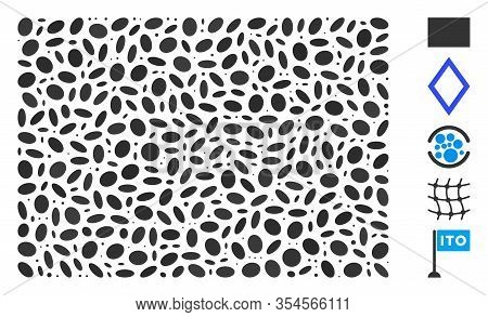 Dotted Mosaic Based On Filled Rectange. Mosaic Vector Filled Rectange Is Composed With Random Oval I
