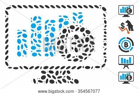 Dotted Mosaic Based On Euro Stock Market Monitoring. Mosaic Vector Euro Stock Market Monitoring Is D