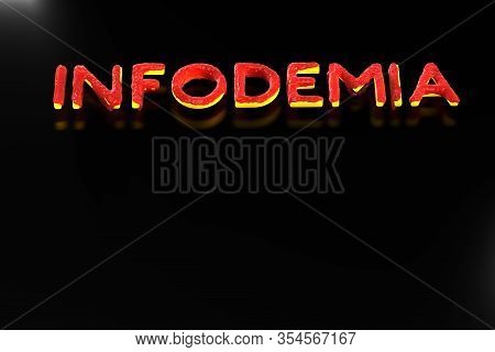 Infodemia Lettering Concept About Pandemia And False Information With Coronavirus Covid-19. 3d Illus