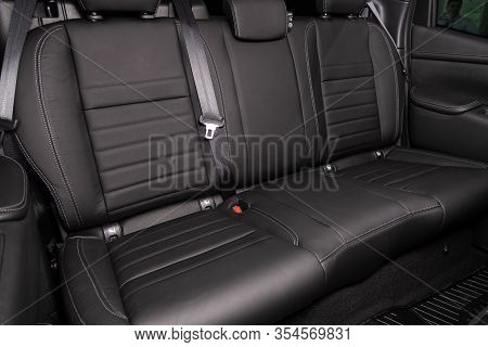 Novosibirsk, Russia - March 06, 2020:  Mercedes-benz X-class, Leather Interior Design, Car Passenger