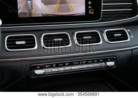 Novosibirsk, Russia - March 06, 2020:  Mercedes-benz  Gls-class,  Close Up Car Ventilation System An