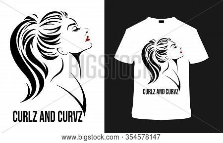 Curlz And Curvz Typography T Shirt Design