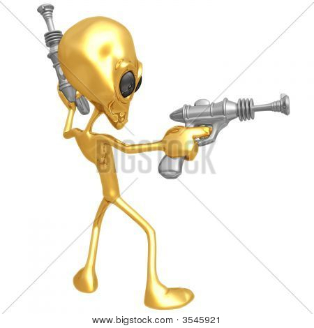 Чужеродных захватчиков с ретро Rayguns
