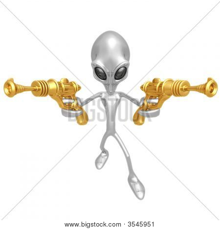 Чужеродных захватчиков с ретро бластер