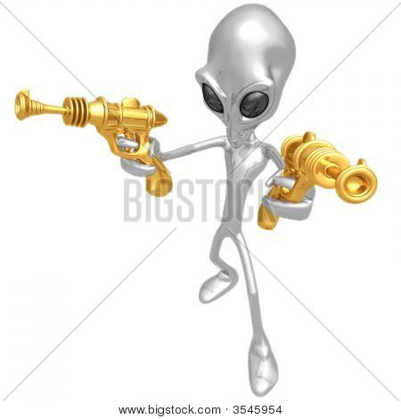 Чужеродных захватчиков с ретро бластер