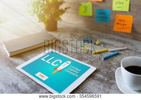 Llc Limited Liability Company. Business Strategy And Technology Concept.