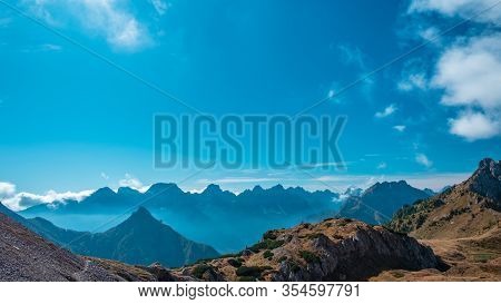 A Beautiful Sunny Autumn Day In The Alps Of Friuli Venezia-giulia, Italy
