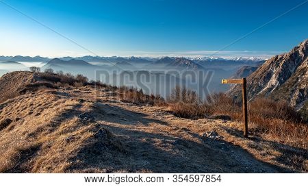 Winter Sunset From An Alpine Peak Of Friuli-venezia Giulia