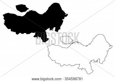 Aalborg City (kingdom Of Denmark) Map Vector Illustration, Scribble Sketch City Of Alborg Map