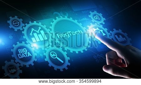 Regtech Regulation Compliance Financial Control Modern Internet Technology Concept On Virtual Screen