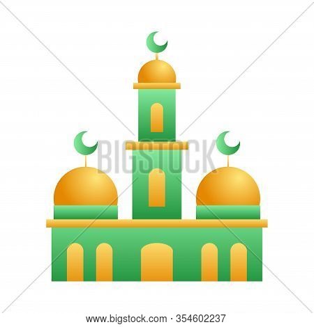 Illustration Of A Mosque Building With A Dome