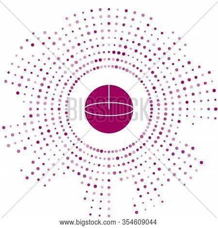 Purple Geometric Figure Sphere Icon Isolated On White Background. Abstract Shape. Geometric Ornament