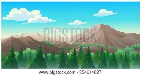 Illustration Of An Outdoor In The Jungle And Natural In The Morning.