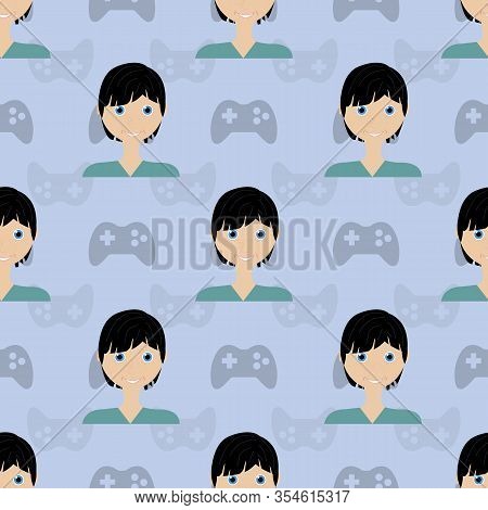 Boys And Games Repeat Pattern Print Background