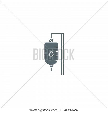 Infusion Drip Vector Icon Symbol Medical Isolated On White Background