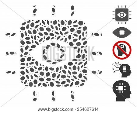 Dot Mosaic Based On Vision Processor. Mosaic Vector Vision Processor Is Composed With Randomized Ell