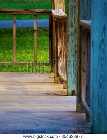 Old Wooden Porch On A Old Building