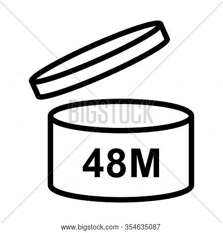 Pao Cosmetic Icon Open Month Life Shelf. Vector Illustration Isolated On White Background