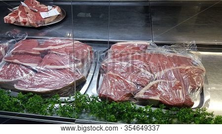 Pretoria, South Africa - 08 Feb. 2019: Fresh Meat From Maders Slaghuis In Pretoria Is A Butchery And