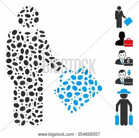 Dotted Mosaic Based On Account Manager. Mosaic Vector Account Manager Is Designed With Random Ellips