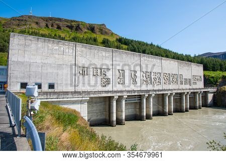 Burfell Iceland - August 9. 2019: Burfell Hydroelectric Power Plant