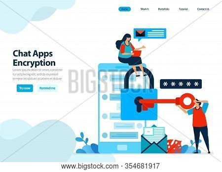 Website Design Of Chat Apps Encryption And Mobile Security. Secure Personal Data By Protecting Smart