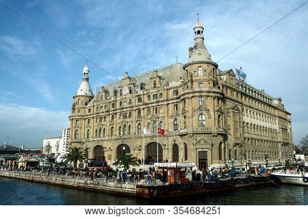 Istanbul, Turkey - December 24, 2009: Haydarpasa Gari Train Station Main Building In Kadikoy. Haydar