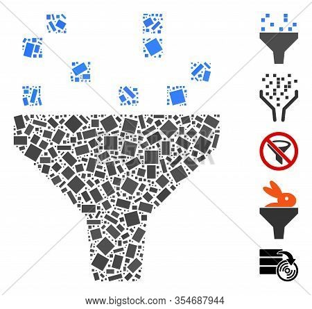 Dotted Mosaic Based On Data Filter. Mosaic Vector Data Filter Is Composed With Scattered Rectangle S