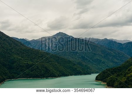 The Enguri Dam - A Hydroelectric Dam On The Enguri River In Georgia.