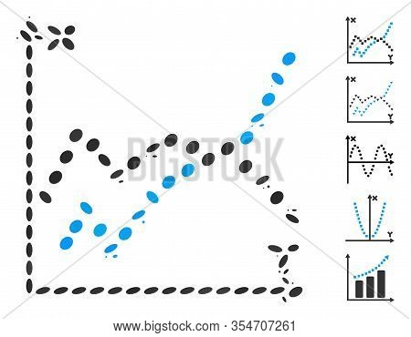 Dotted Mosaic Based On Functions Plot. Mosaic Vector Functions Plot Is Created With Scattered Oval D