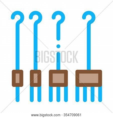 Piercing Hooks Icon Vector. Outline Piercing Hooks Sign. Color Isolated Contour Symbol Illustration