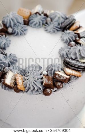 Candy Bar. Table With Sweets, Candies, Dessert