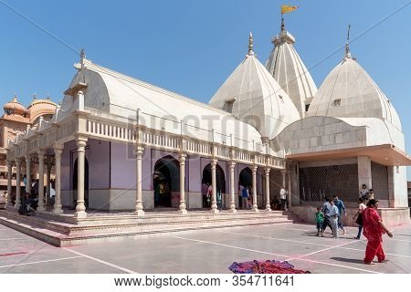 Nandgaon, Uttar Pradesh , India - March 22, 2019: Nandababa Temple In Nandgaon. It Is Known As The H