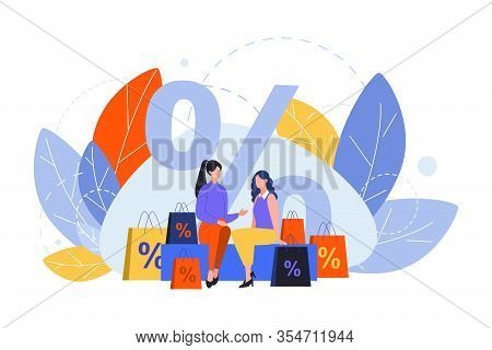 Shopping, Purchasing, Customer, Buy, Sale Or Discount Concept. Purchasing. Women Customers Do Shoppi