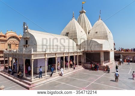 Nandgaon, Uttar Pradesh , India - March 22, 2019: Nandababa Temple In Nandgaon. It Is Known As The H