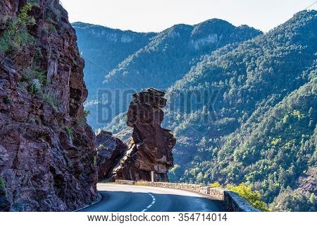 Gorges De Daluis Or Chocolate Canyon In Provence-alpes, France.