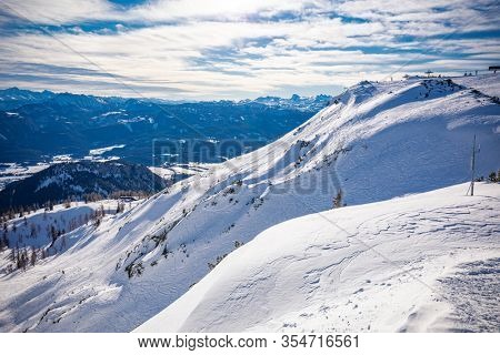 Tauplitz Alm close to Bad Mitterndorf in Styria, Austria, in winter.