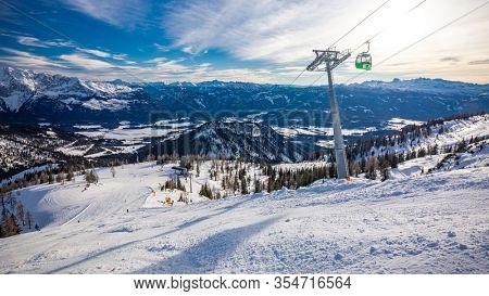 Tauplitz Alm close to Bad Mitterndorf in Styria, Austria, in winter.