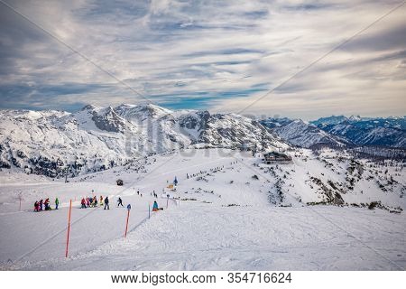 Tauplitz Alm close to Bad Mitterndorf in Styria, Austria, in winter.