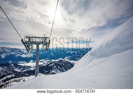 Tauplitz Alm close to Bad Mitterndorf in Styria, Austria, in winter.