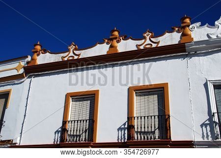 Townhouse With Ornate Roof Edging, Osuna, Seville Province, Andalucia, Spain, Europe.