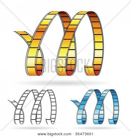 ภาพเวกเตอร์ของฟิล์มท้องขึ้นรูปอักษร M ยังเป็นสื่อภาพยนตร์