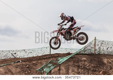 Semigorje, Russland 22. Juli: Unbekannte Fahrer beim grand Prix von Russland der Fim Motocross Weltmeister