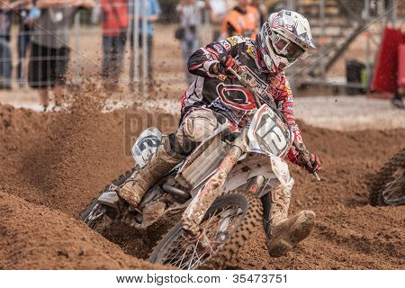 Semigorje, Russland 22. Juli: Unbekannte Fahrer beim grand Prix von Russland der Fim Motocross Weltmeister
