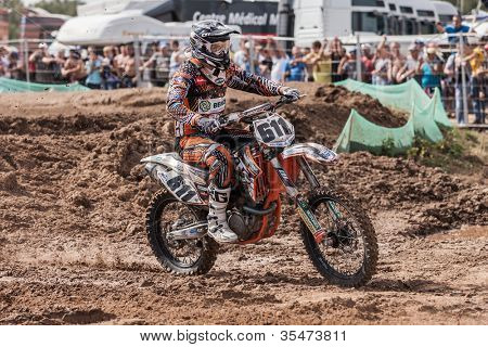 Semigorje, Russland 22. Juli: Unbekannte Fahrer beim grand Prix von Russland der Fim Motocross Weltmeister