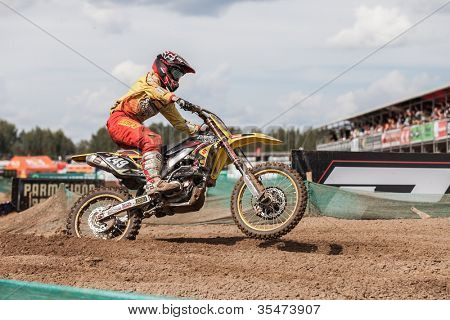 Semigorje, Russland 22. Juli: Unbekannte Fahrer beim grand Prix von Russland der Fim Motocross Weltmeister