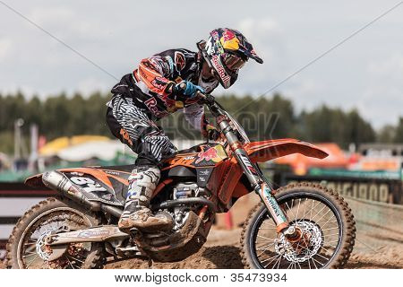 Semigorje, Russland 22. Juli: Unbekannte Fahrer beim grand Prix von Russland der Fim Motocross Weltmeister
