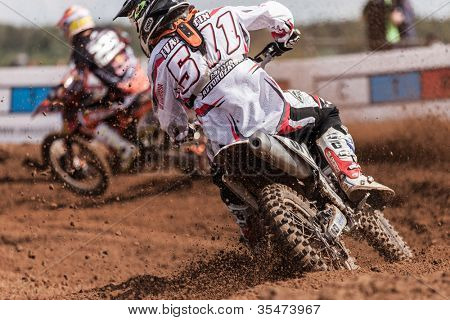 Semigorje, Russland 22. Juli: Unbekannte Fahrer beim grand Prix von Russland der Fim Motocross Weltmeister