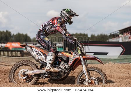 Semigorje, Russland 22. Juli: Unbekannte Fahrer beim grand Prix von Russland der Fim Motocross Weltmeister