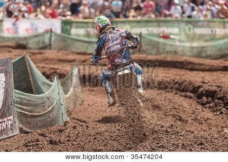 SEMIGORJE, Russland - Juli 22: Unidentified Fahrer beim Grand Prix von Russland der FIM Motocross World Champ